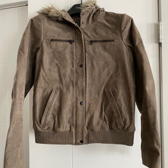 Danier Suede Leather Bomber Jacket - Picture 1 of 3